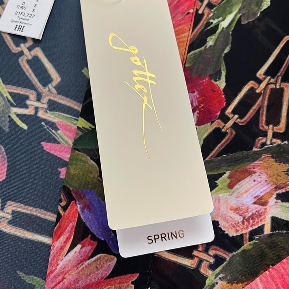 Gottex Floral Chiffon Open Kimono Cover Up “Spring” Collection Size S MSRP $148 - Picture 6 of 7